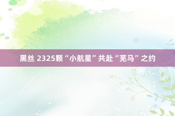 黑丝 2325颗“小航星”共赴“芜马”之约