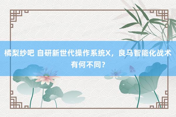 橘梨纱吧 自研新世代操作系统X，良马智能化战术有何不同？