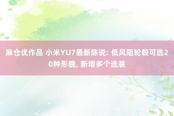 麻仓优作品 小米YU7最新陈说: 低风阻轮毂可选20种形貌， 新增多个选装