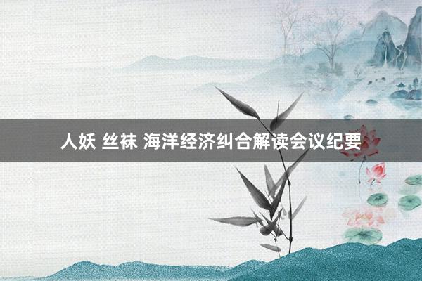 人妖 丝袜 海洋经济纠合解读会议纪要