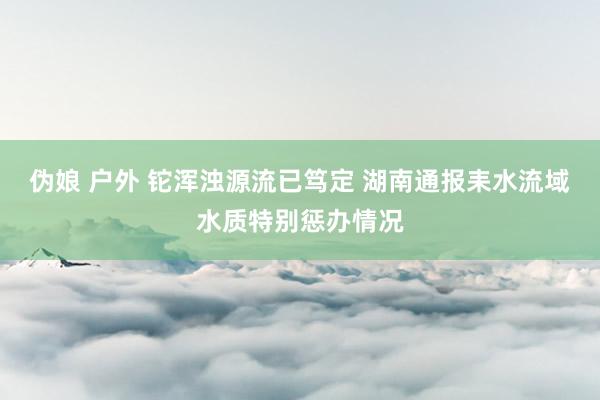 伪娘 户外 铊浑浊源流已笃定 湖南通报耒水流域水质特别惩办情况